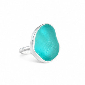 Aqua Sea Glass Ring