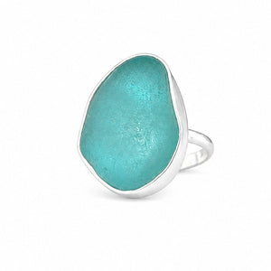 Aqua Sea Glass Ring