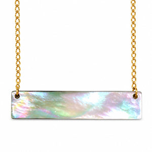 Japanese Mother of Pearl Bar Necklace